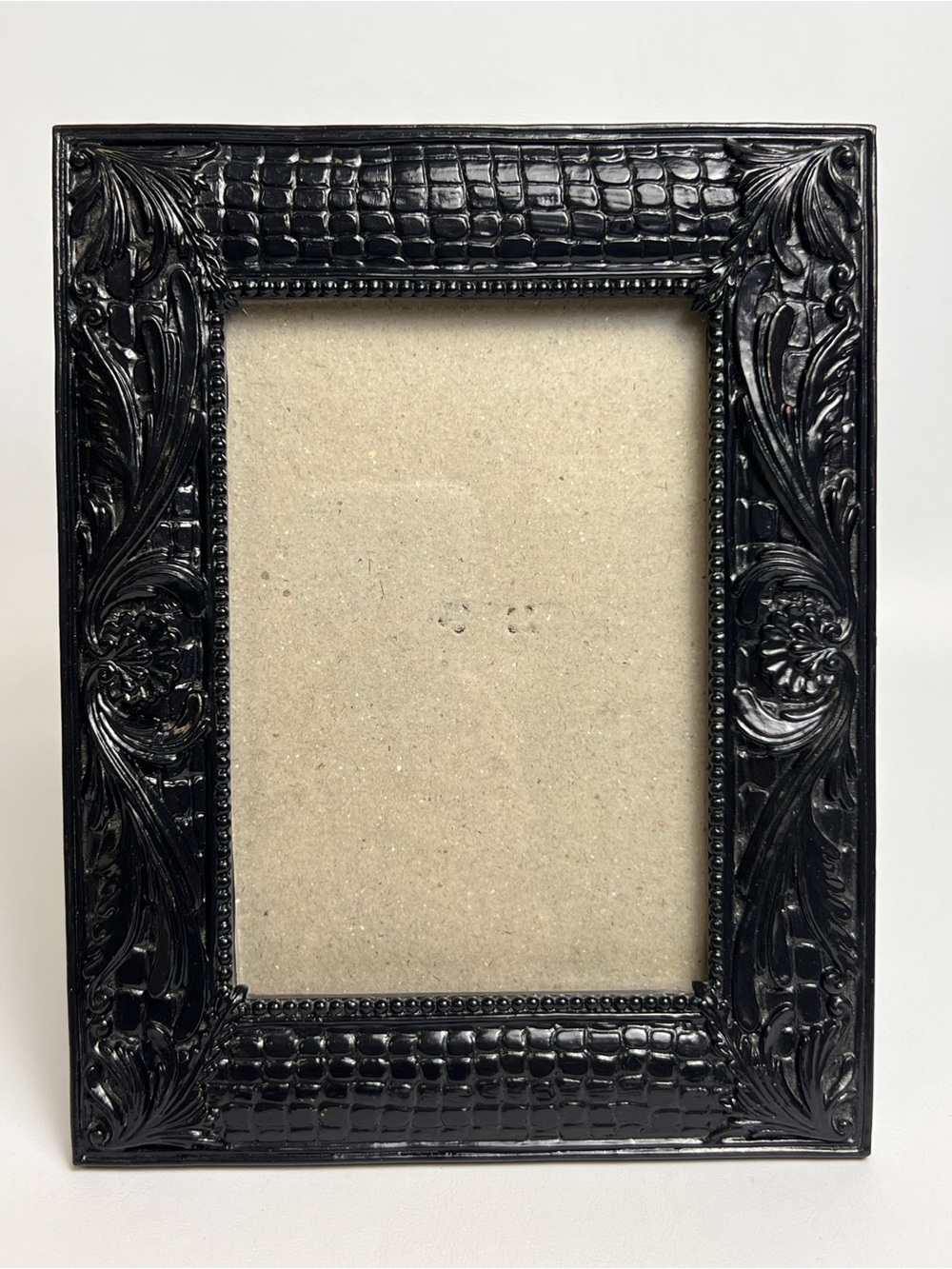 Vintage 6 x 4 Black Baroque Ornate Table Picture Frame